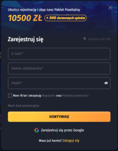 Rejestracja w Winshark