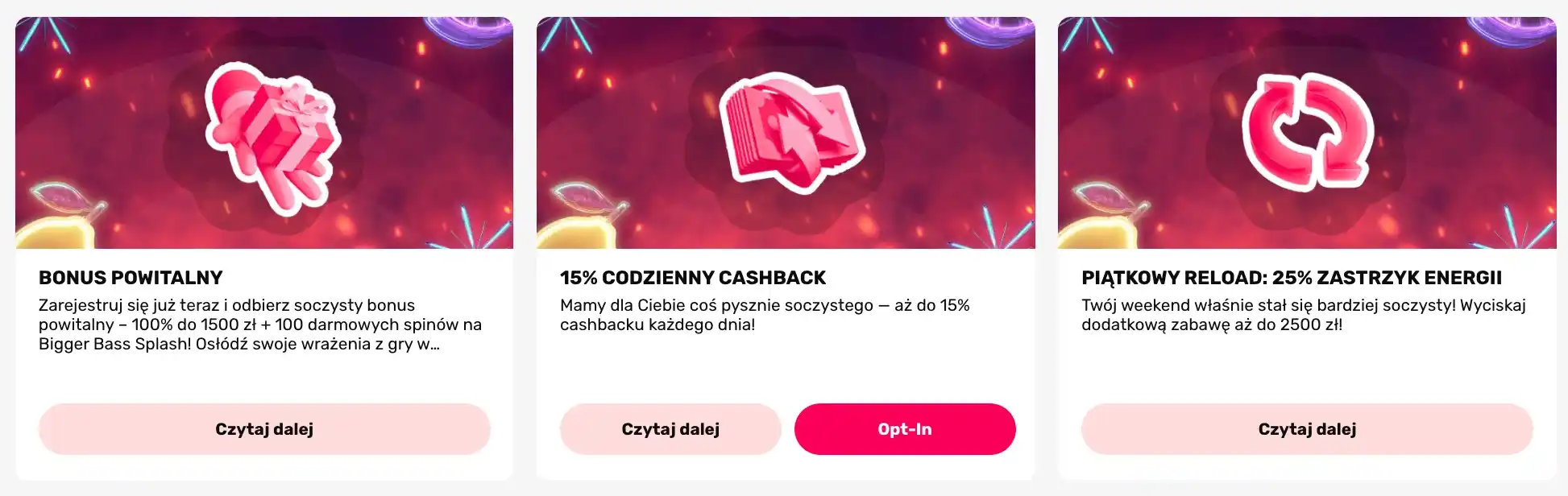 lucky fruits bonus powitalny