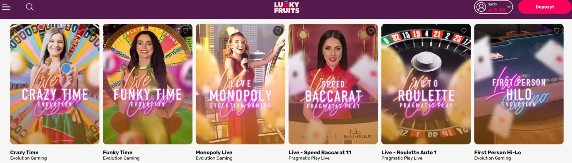 lucky fruits kazyno na zywo