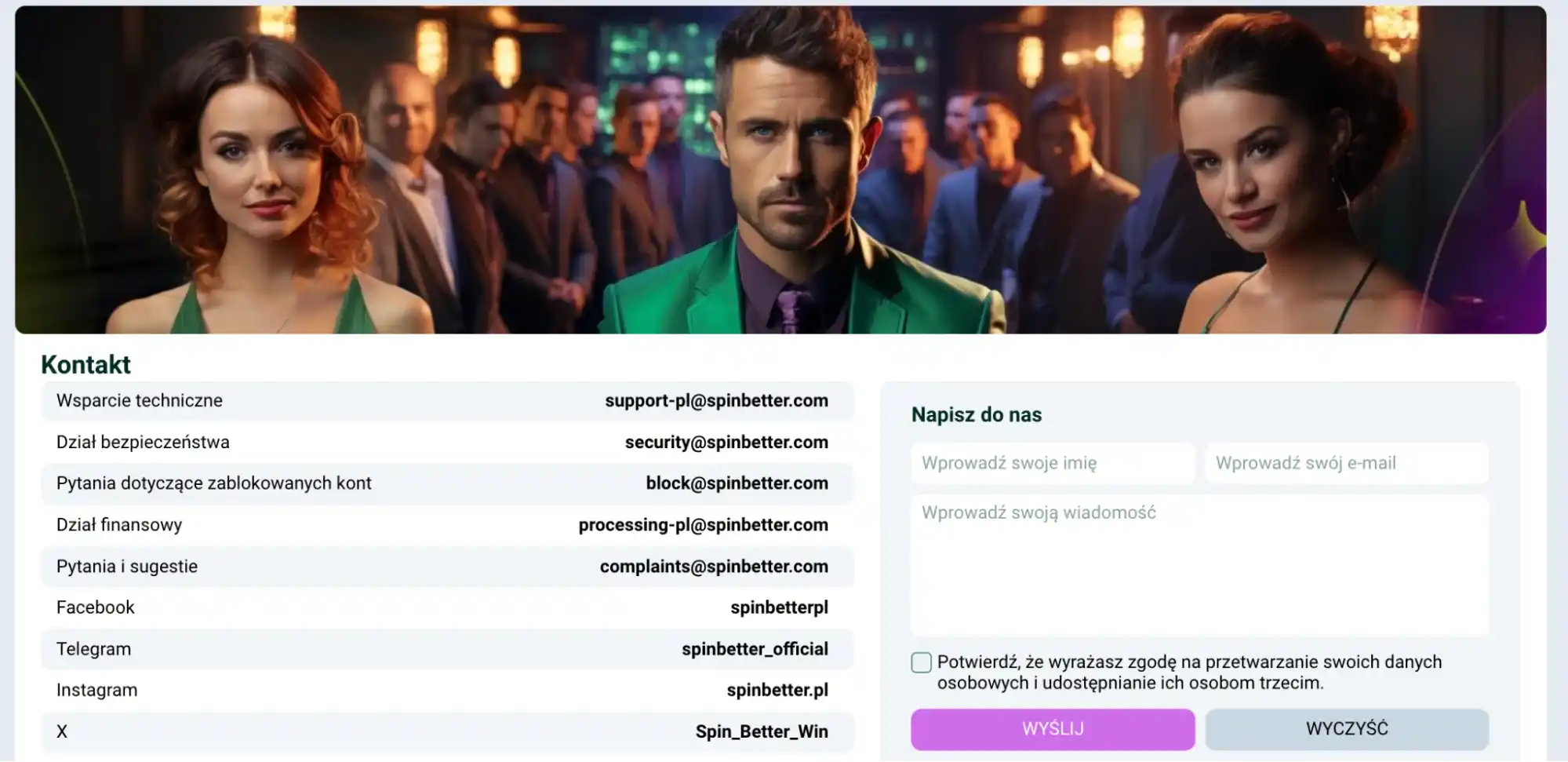 spinbetter dzial wsparcia