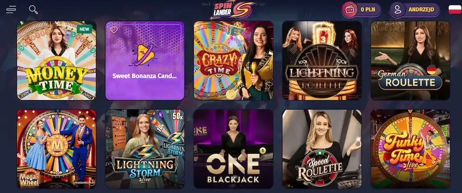 spinlander live casino