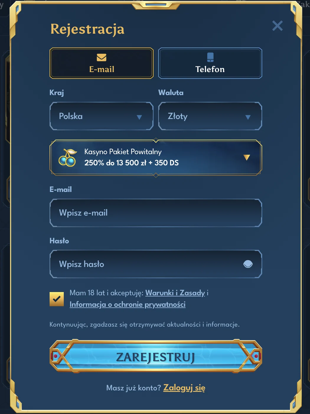 casea casino rejestrascja